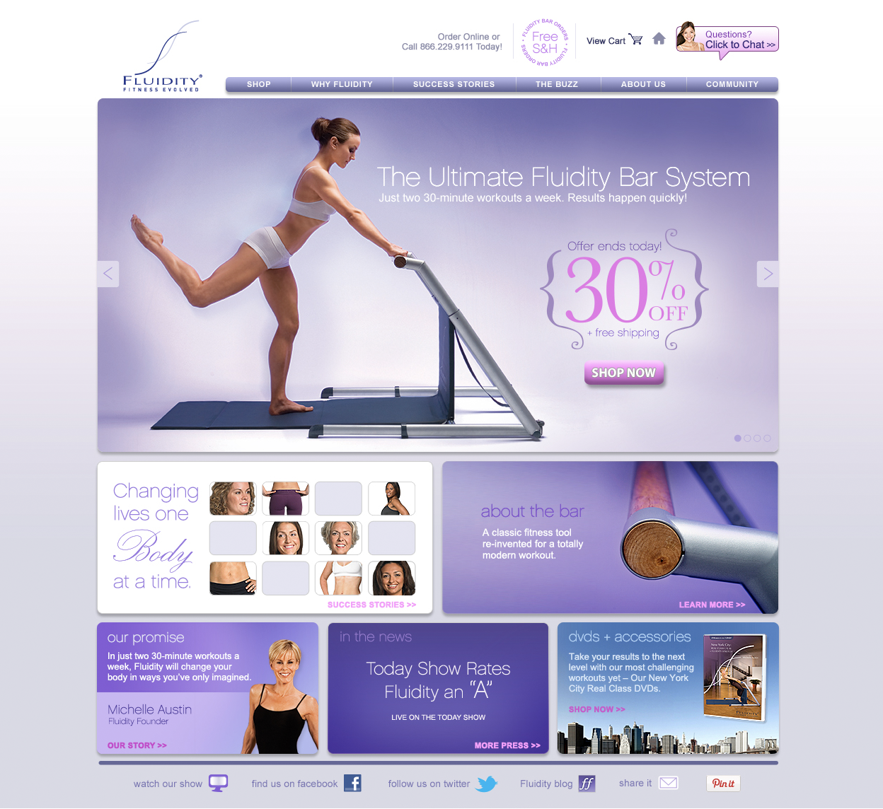 Website design, branding, art direction and graphic design for Fluidity Barre.
